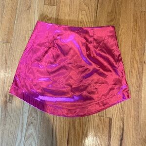 Vibrant Pink Satin Skirt